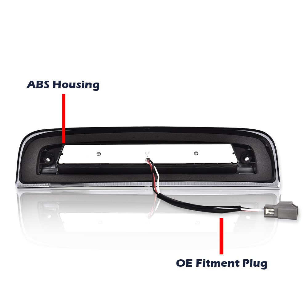 G-PLUS LED 3rd Third Brake Light Compatible with Chevy Silverado 2014 2015 2016 2017 2018 2019 2020,Fit GMC Sierra 2014-2020,X Type High Mount Stop Lamp Tail Cargo Lamp Smoky Lens Clear Housing