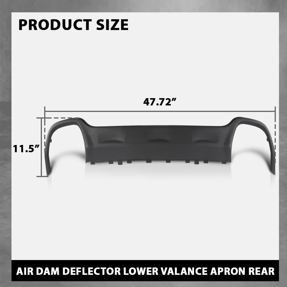 G-PLUS Rear Air Dam Deflector Lower Valance Apron Compatible with Jeep Cherokee 2015-2018 68236953AA CH1195128