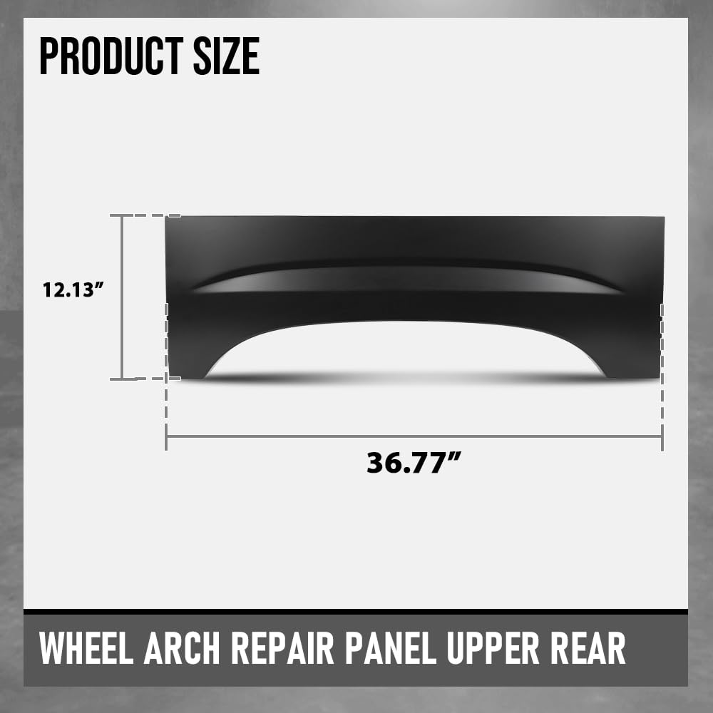 G-PLUS Wheel Arch Repair Panel Upper Rear Pair Compatible with Chevy Silverado GMC Sierra 1500 1999-2006 Not Fit 2007 New Body Style Models Black