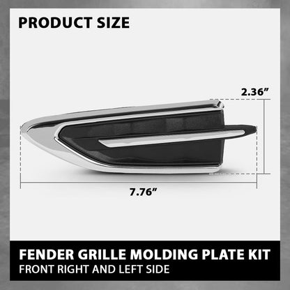 G-PLUS Pair Front Fender Ornament Fender Vent Insert Grille Molding Plate Kit, Compatible with Ford Escape SEL S SE Titanium Sport Utility 4-Door 2017-2019, LH & RH 2PCS, GJ5Z16228AB, GJ5416C217ACW