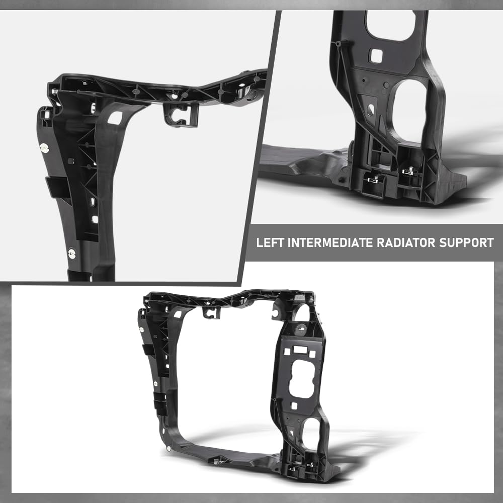 G-PLUS Front Left Side Intermediate Radiator Support Assembly w/ Bracket Compatible with Porsche Macan 2015-2018 95B805295 Direct OE Replacement Black