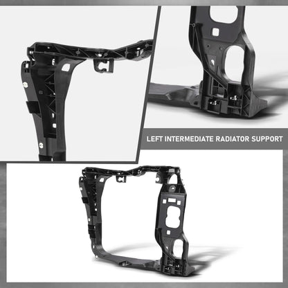 G-PLUS Front Left Side Intermediate Radiator Support Assembly w/ Bracket Compatible with Porsche Macan 2015-2018 95B805295 Direct OE Replacement Black