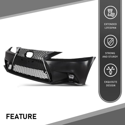 G-PLUS Front Bumper Set(Front Bumper & License Plate) Compatible with LX IS IS250 IS350 14+ F-Sport 2006-2013 2Pcs