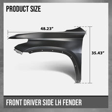 G-PLUS Fender Front Left for Chevy Traverse 2018-2023 Black Side View