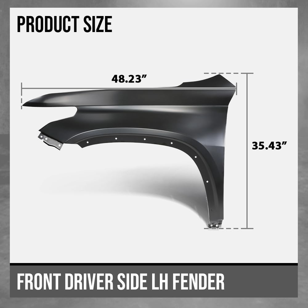 G-PLUS Front Left Driver Fender Compatible with Chevy Traverse L 2018-2021 / True North 2019-2023 Fit Chevy Traverse 2018-2023 84679031, GM1240409 Black