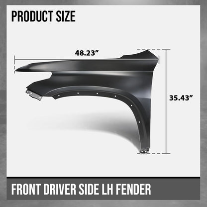 G-PLUS Front Left Driver Fender Compatible with Chevy Traverse L 2018-2021 / True North 2019-2023 Fit Chevy Traverse 2018-2023 84679031, GM1240409 Black