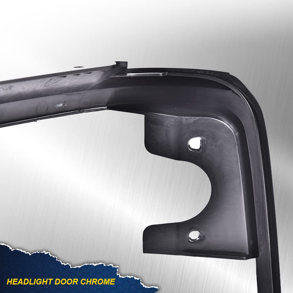 G-PLUS Headlights Trim Bezel Compatible with Ford F150 F250 F350 Truck 1992-1997/ Ford Bronco 1992-1996 Headlamps Door Bezel Left & Right 2 PCS Glossy Black