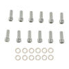 G-PLUS 12pcs SBC Stainless-Steel Hex Intake Manifold Bolt Kit for 1955-1986 Chevy Engines (265/283/302/305/327/350/400) - Silver