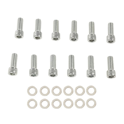 G-PLUS 12pcs SBC Stainless-Steel Hex Intake Manifold Bolt Kit for 1955-1986 Chevy Engines (265/283/302/305/327/350/400) - Silver