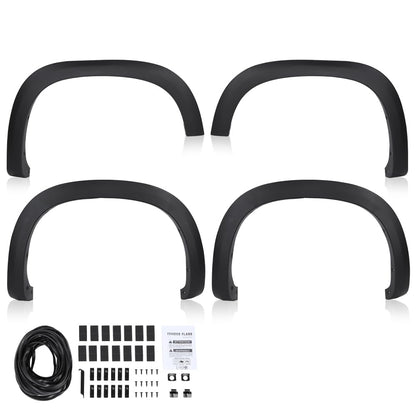 G-PLUS Fender Flares Compatible with Chevy Silverado 1500 2019-2023 Wheel Flares Not Fit Dually models (Textured Factory Style 4 PCS Front Rear)