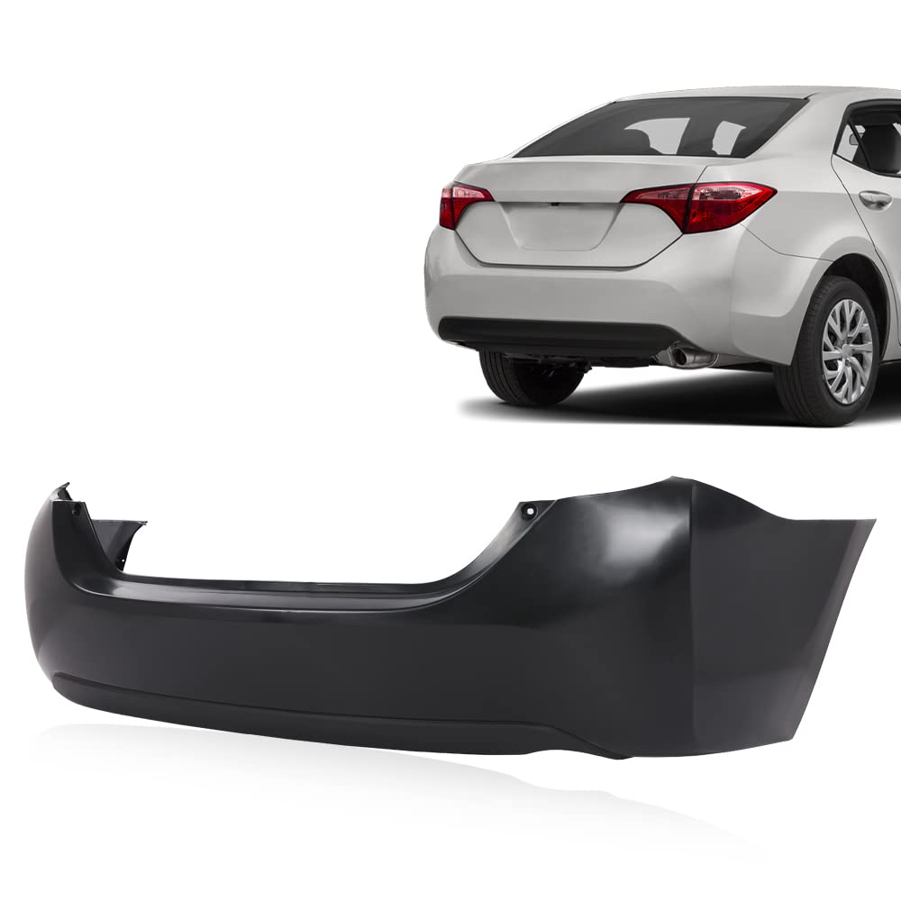 G-PLUS Rear Bumper Cover Compatible with Toyota Corolla Sedan (4-Door) 2014-2019, 11731135 5215902650 5215903901 615343611075 TO1100309, Black Primered