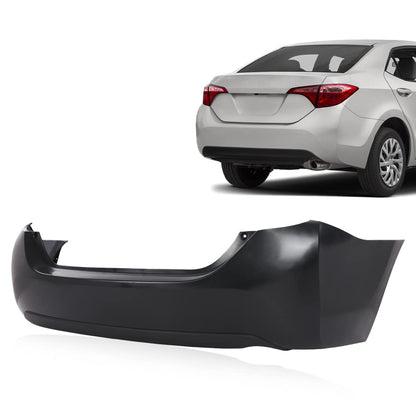 G-PLUS Rear Bumper Cover Compatible with Toyota Corolla Sedan (4-Door) 2014-2019, 11731135 5215902650 5215903901 615343611075 TO1100309, Black Primered