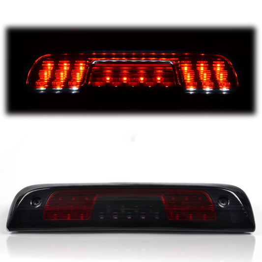 G-PLUS High Mount Rear 3rd Third Brake Light Compatible With 2014-2018 Chevy Silverado GMC Sierra 1500 2500 HD 3500 HD LED Cargo Tail Lamp Black Housing Smoky Red Lens