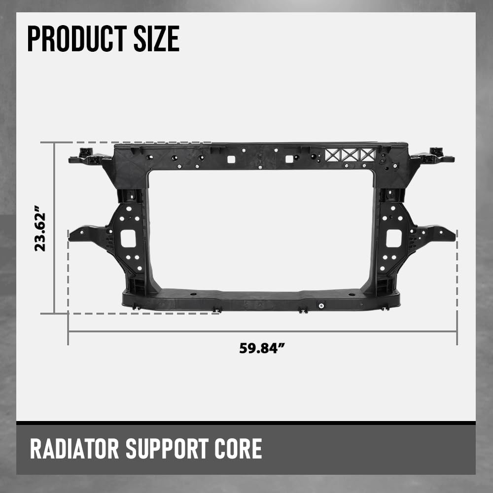 G-PLUS Radiator Support Core Compatible with Hyundai Venue Denim 2020-2021, Fit Hyundai Venue Limited 2022-2024 64101K2000, HY1225226 Black