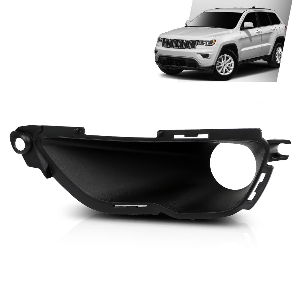 G-PLUS Fog Light Cover Lamp Bezel Left Driver Side Compatible with Jeep Grand Cherokee 2016-2022 Black 68261711AA