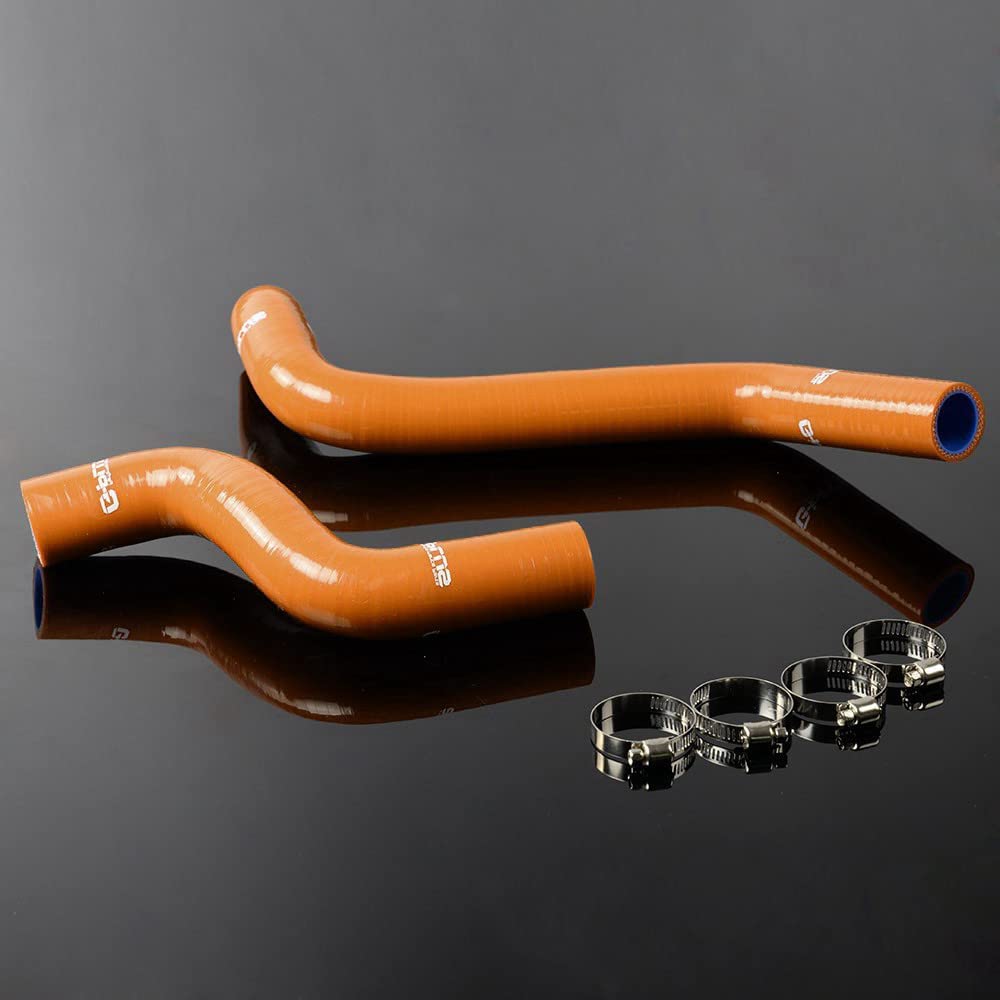 G-PLUS Silicone Radiator Coolant Hose Kit Clamps Compatible With Toyota EP91 Starlet Glanza V-Type 4E-FTE 1996-1999,Orange