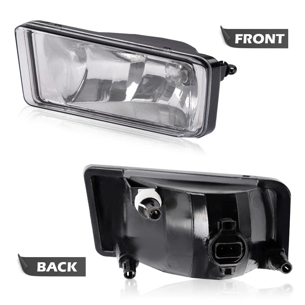 G-PLUS Front Bumper Fog Lights+Front Bumper Raw Black End Cap Compatible with Chevy Silverado 1500 2007-2013