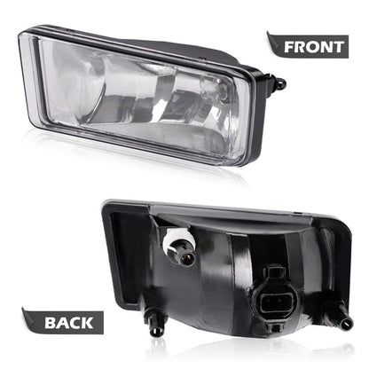 G-PLUS Front Bumper Fog Lights+Front Bumper Raw Black End Cap Compatible with Chevy Silverado 1500 2007-2013