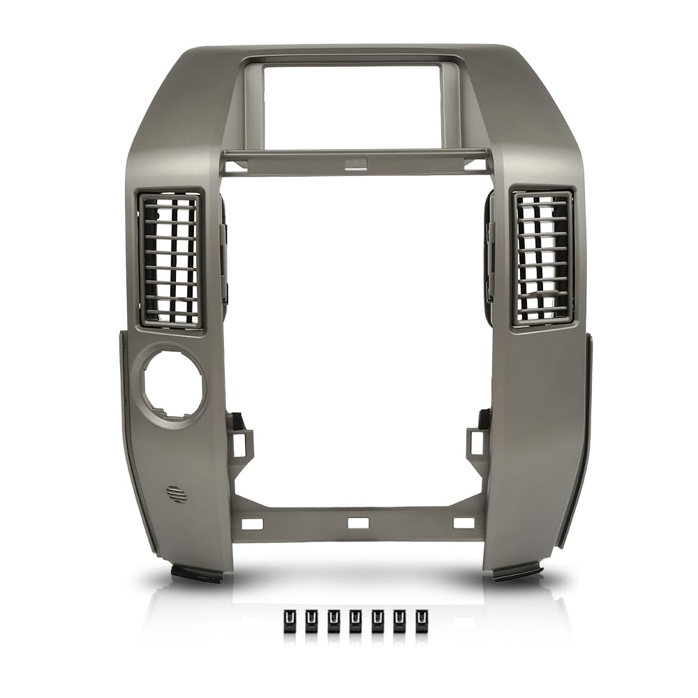 G-PLUS Front Center Dash Radio Vent Bezel Trim Compatible with Infiniti QX56 2004-2007 Grey