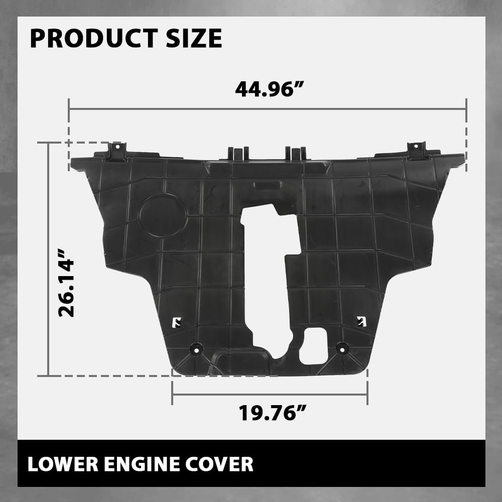G-PLUS Lower Engine Splash Shield Under Guard Cover Compatible with Fiat 500X 2016-2018, Fit Jeep Renegade 2015-2018 CH1228133, 68420672AA, 68248089AA Black