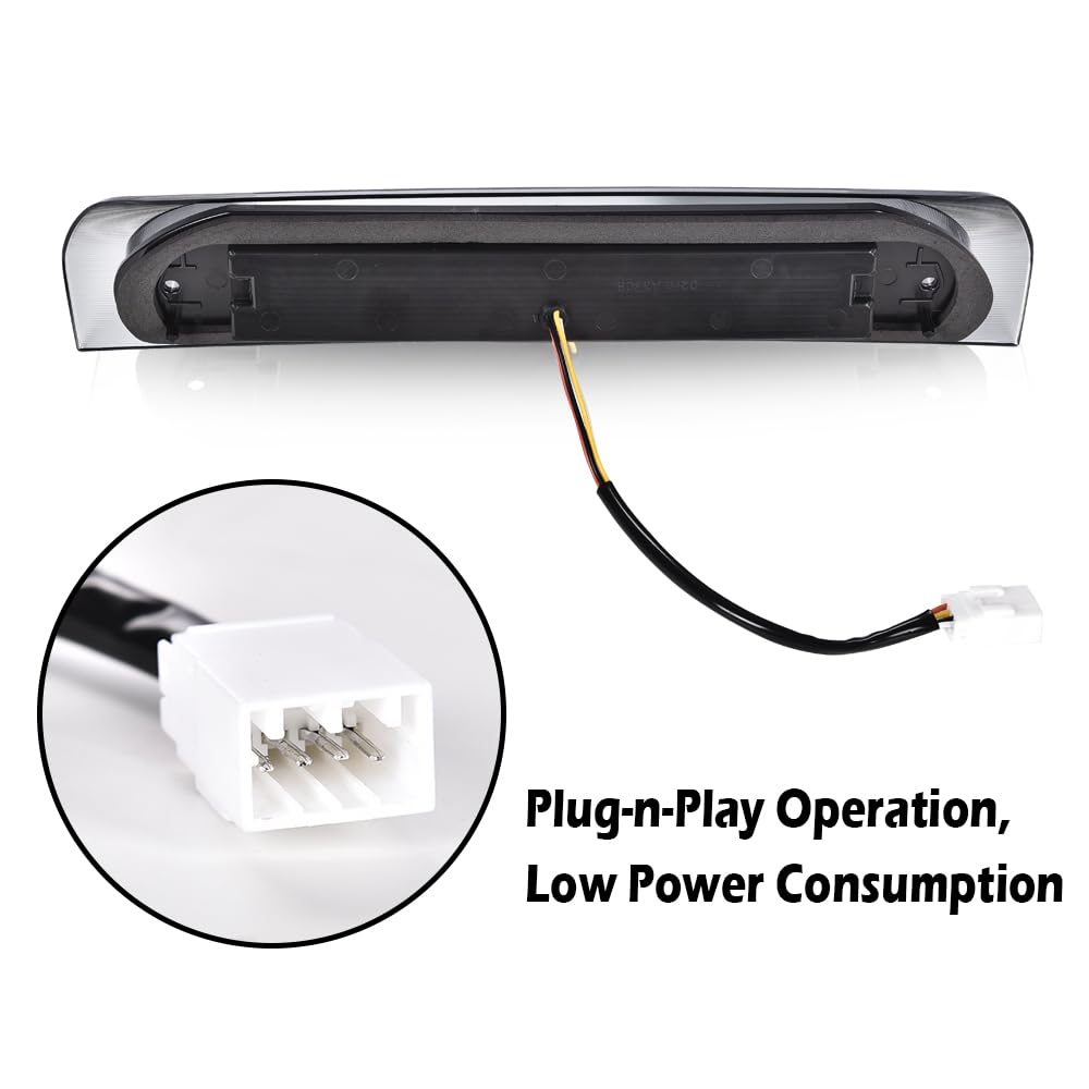 G-PLUS LED Third Brake Light Compatible With 2002-08 Dodge RAM 1500/2003-09 Dodge RAM 2500 3500 3RD LED Bar Brake/Cargo Lamp,Type I (Black Housing Smoky Lens)