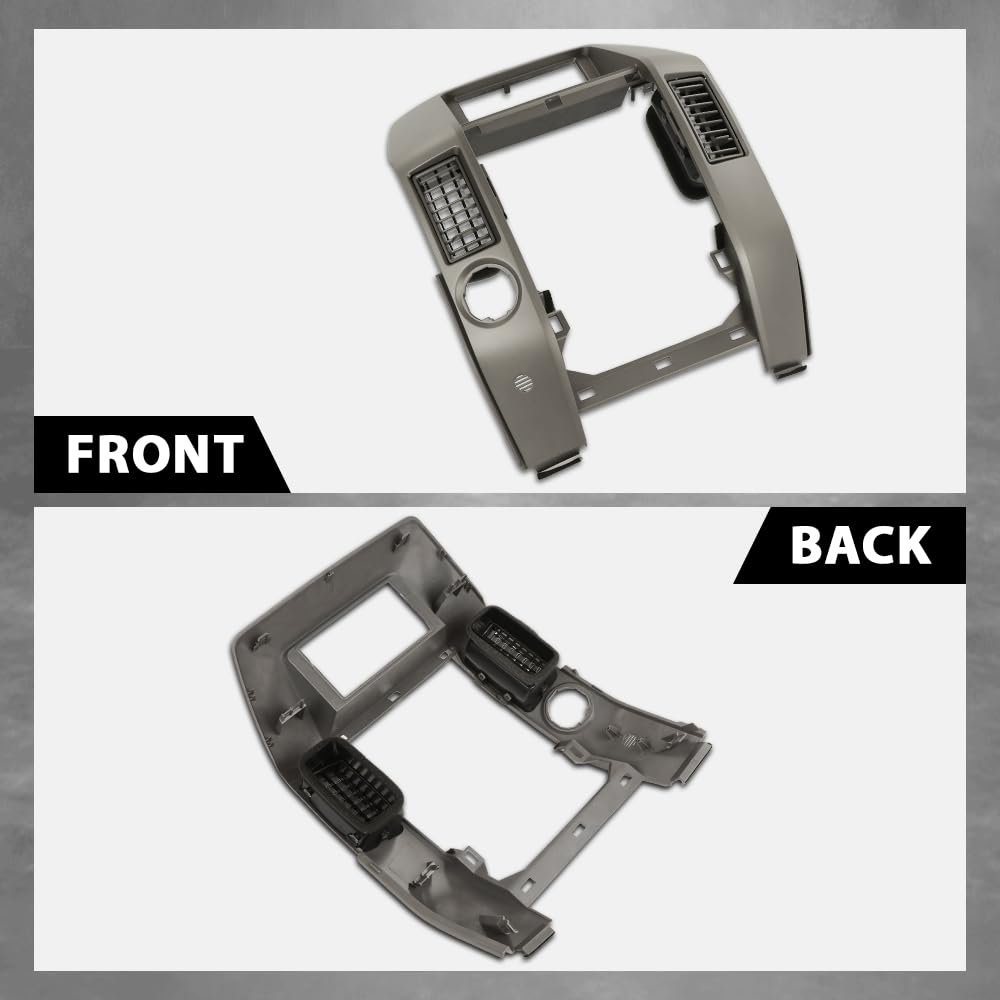 G-PLUS Front Center Dash Radio Vent Bezel Trim Compatible with Infiniti QX56 2004-2007 Grey