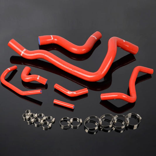 G-PLUS High Performance 7PCS Silicone Radiator Hose Pipe Clamps Kit Compatible with Volvo 850 T-5 1997 / S70 1998-2000 / V70 1998-2004 Red
