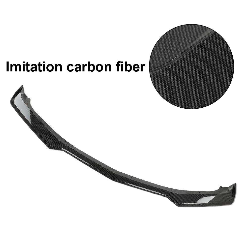 G-PLUS Front Bumper Lip Splitter 1LE Style Compatible with Chevy Camaro LT/LS/RS/SS Models 2016-2023 (Will Not Fit ZL1 Bumper Models) Textured Carbon Fiber Black