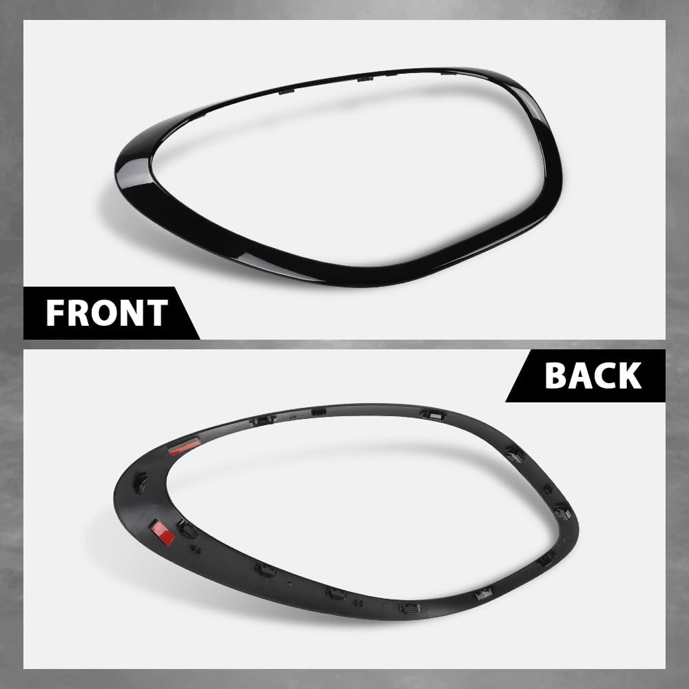 G-PLUS Headlight Bezels Set Compatible with 2011-2016 Mini Cooper Countryman Driver & Passenger Side Left&Right 51139812899, 51139812900, MC2506102, MC2507102 Glossy Black