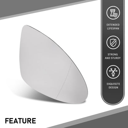 G-PLUS Right Rear View Mirror Glass, Compatible with Porsche Cayenne 2011-2017 with Heat, Passenger Side, 958-731-522-20, 95873152221, 95873152220