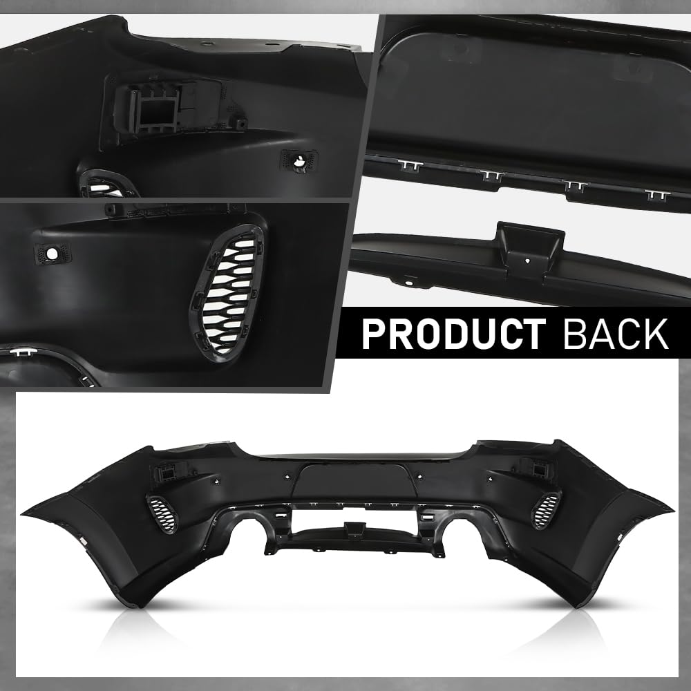 G-PLUS Rear Bumper Cover w/Holes Compatible with Dodge Charger 2020 2021 2022 2023, 68488292AA, CH1100A56, Primed Black
