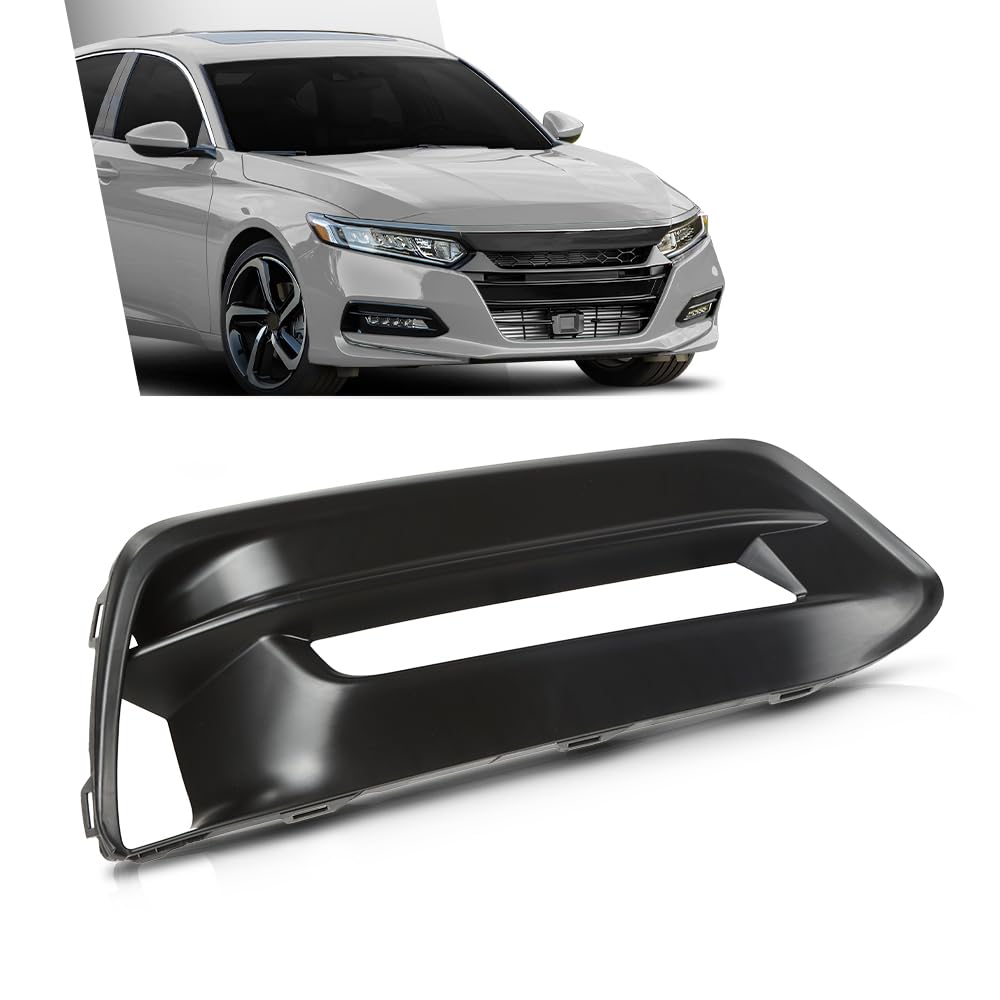 G-PLUS Front Bumper Fog Lamp Bezel Light Cover Passenger Side Compatible with Honda Accord Sedan 2018-2020 Black