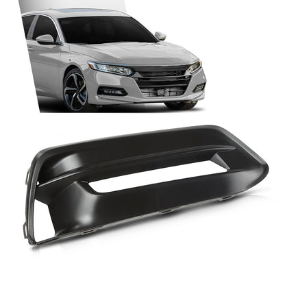 G-PLUS Front Bumper Fog Lamp Bezel Light Cover Passenger Side Compatible with Honda Accord Sedan 2018-2020 Black