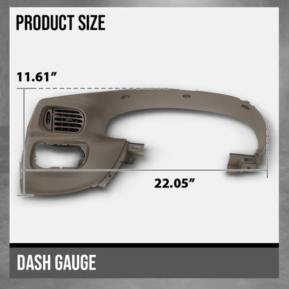 G-PLUS Dashboard Dash Gauge Upper Instrument Cluster Bezel Trim Panel w/ 1 Switch Air Vent C13 Compatible with Ford F150 Expedition 1997-2003 Brown