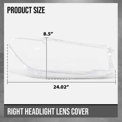 G-PLUS Headlight Lens Cover Compatible with BMW 5 Series G30 G31 G38 2017-2020 Fit BMW 520i 530i 540i 550i (xDrive) 2016-2019 Right Side 63117214961, 7214961 Front Headlamp Lens Cover Clear