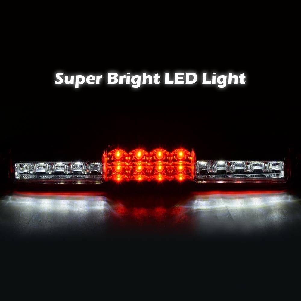 G-PLUS Left & Right Side Headlights Assembly+ Bumper Lights Lamps & LED 3rd Third Brake Light Compatible with Chevy Silverado 1999-2006 Fit Chevy Suburban 2000-2006