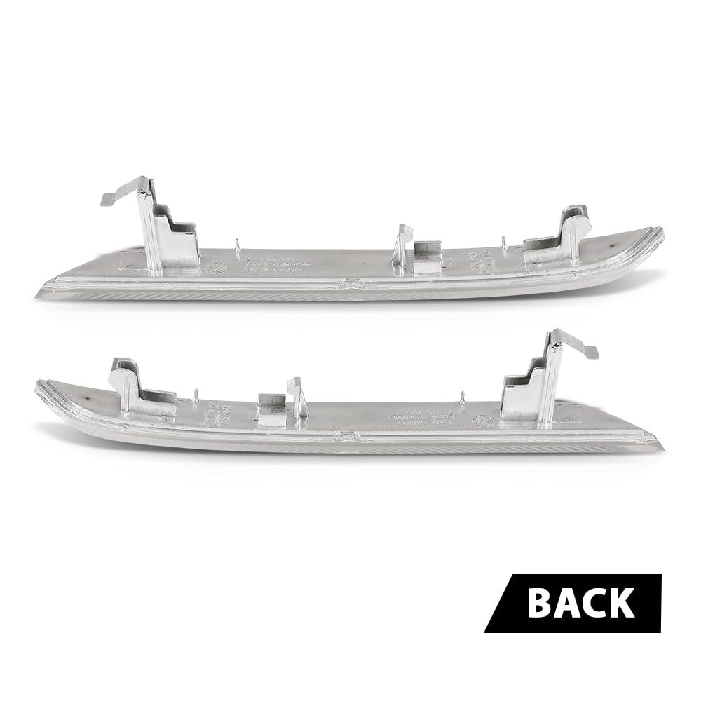 G-PLUS Pair Front Bumper Reflector Side Marker Lights, Compatible with BMW X6 E71 E72 2008-2014/ BMW X5M Only 2010-2013, LH Driver & RH Passenger Side 2PCS, White Lens, 63147187088, 63147187087