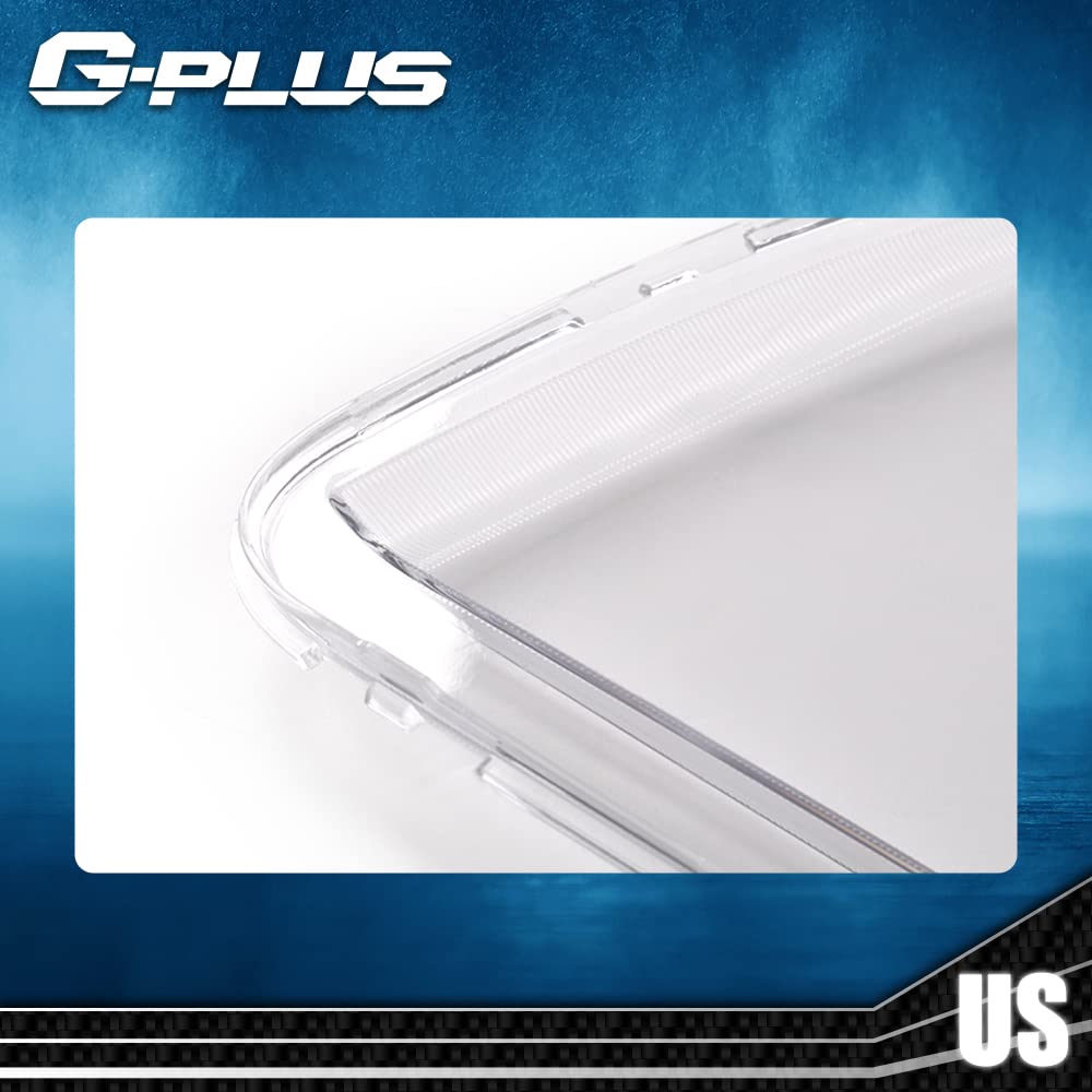 G-PLUS Front Headlight Lenses Cover Compatible with 2005-2009 Mustang,(NOT ForShelby GT500 Models),Chrome Housing A Pair Left & Right Side (Clear Lens)