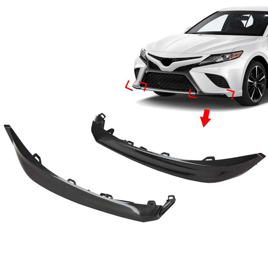 G-PLUS Front Bumper Black Lower Trim Molding set Compatible with 2018 2019 2020 Toyota Camry SE/XSE
