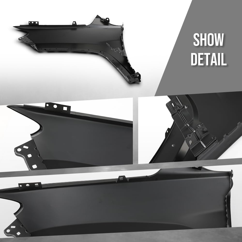G-PLUS Front Fender Driver and Passenger Side Compatible with Jeep Compass 2017 2018 2019 2020 2021 2022 2023 2024 CH1240288, CH1241288 Black