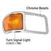 G-PLUS Front Headlight Bezels Compatible with Ford F650 F750 2000-2015 FO2520196, FO2521196, YC3Z13201AA, YC3Z13200AA Chrome Finish Headlamp Trim Frame