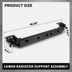 G-PLUS Radiator Support Assembly Lower for Cadillac SRX 2010-2016 Black Side View