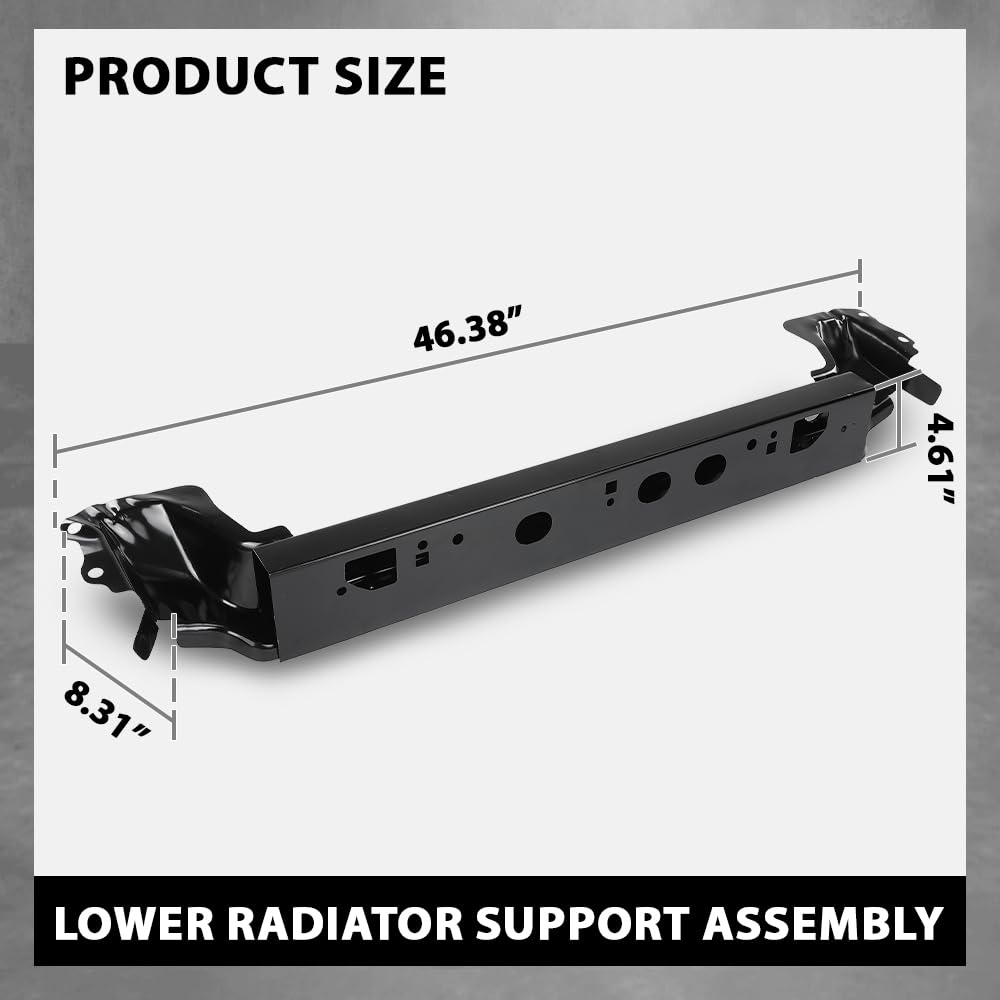 G-PLUS Radiator Support Assembly Lower Compatible with Cadillac SRX (submodel: Base, Luxury, Performance, Premium) 2010-2016 20939482, GM1225290 Black