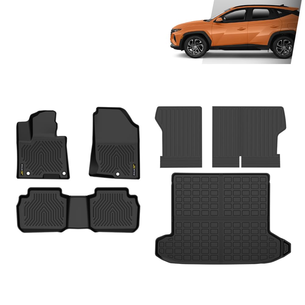 G-PLUS TPE Floor Mats Fit Hyundai Tucson 2022-2026 6 PCS Black