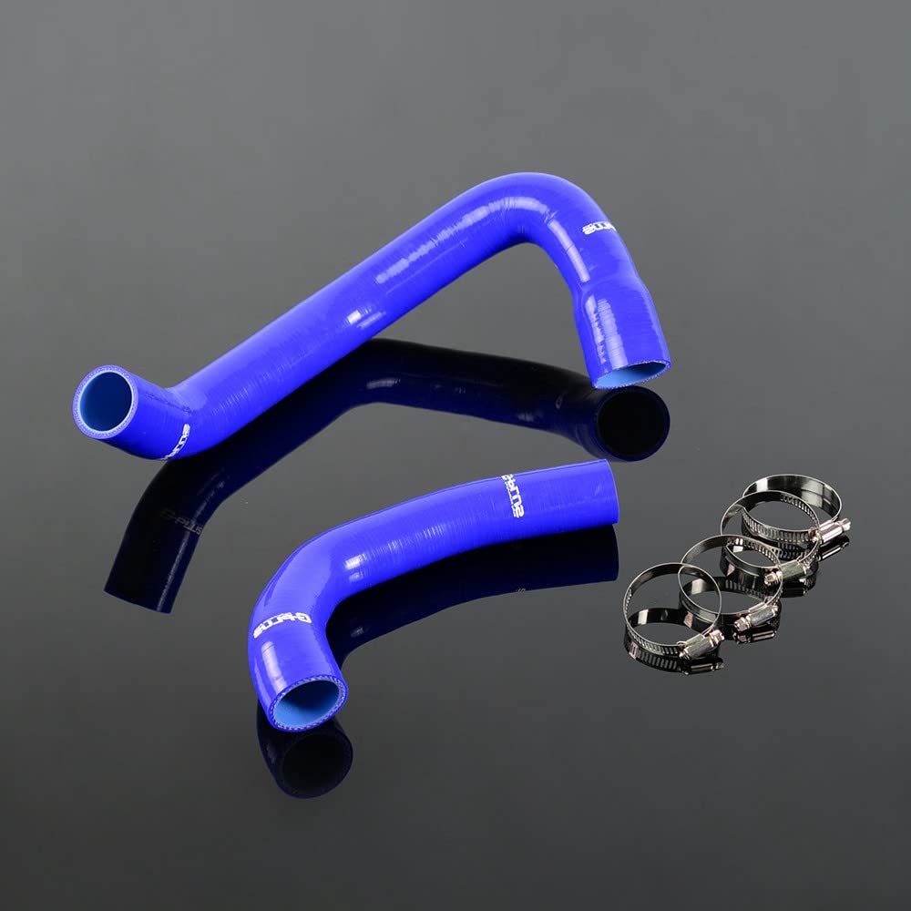 G-PLUS High Performance 3-Ply Silicone Radiator Heater Hose Clamps Kit Compatible With Jeep Wrangler TJ 1997-2001 98 99 00 4.0L 2PCS Blue