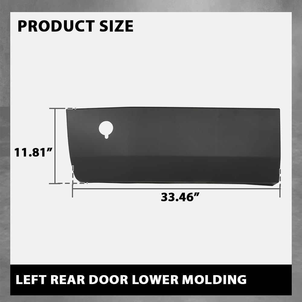 G-PLUS Left Driver Rear Door Lower Molding Compatible with Ford Transit/Transit-150/Transit-250/Transit-350 2015-2019,Without Camera Hole KK3Z-99425B28-BC