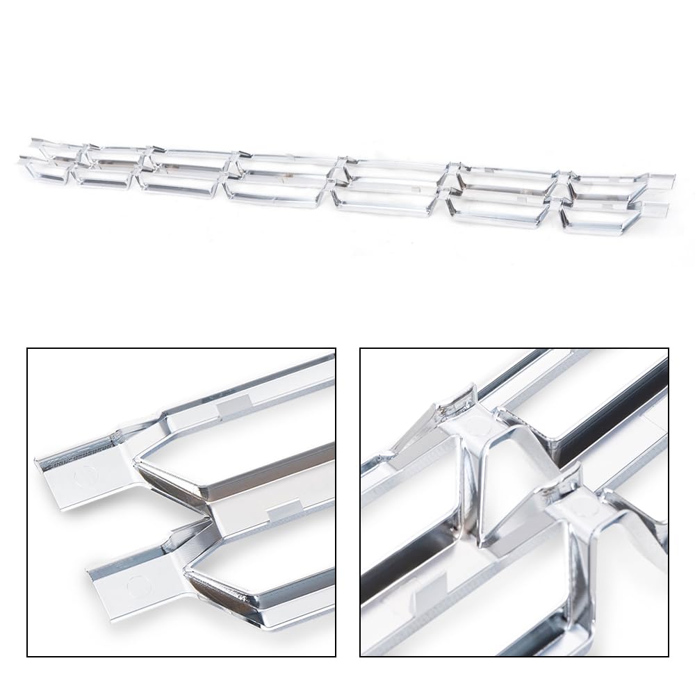 G-PLUS Grille Insert, Compatible with Chevy Silverado 1500 2016 2017 2018 Chrome Grille Kit Snap On(Sliver)
