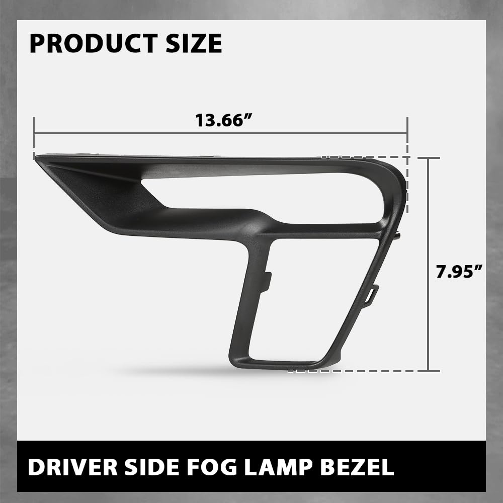 G-PLUS Front Left Fog Light Cover Lamp Bezel, Compatible with Ford Explorer (submodel: Base, Limited, Platinum, Sport, XLT) 2018 2019, Driver Side, JB5Z17E811BA, FO1038181