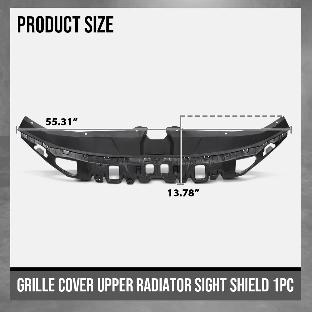 G-PLUS Grille Cover Upper Radiator Sight Shield Compatible with Hyundai Elantra 2021-2023 1.6L 1580CC 96CU. IN. L4 FULL HYBRID EV- (FHEV) DOHC/DOHC TURBOCHARGED HY1224124, 86391AA000 Black