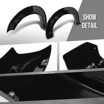 G-PLUS Fender Flares Front and Rear Side Compatible with Ford F250 F350 Super Duty 2017 2018 2019 2020, Not Fit Dually Models Pocket Rivet Smooth Black